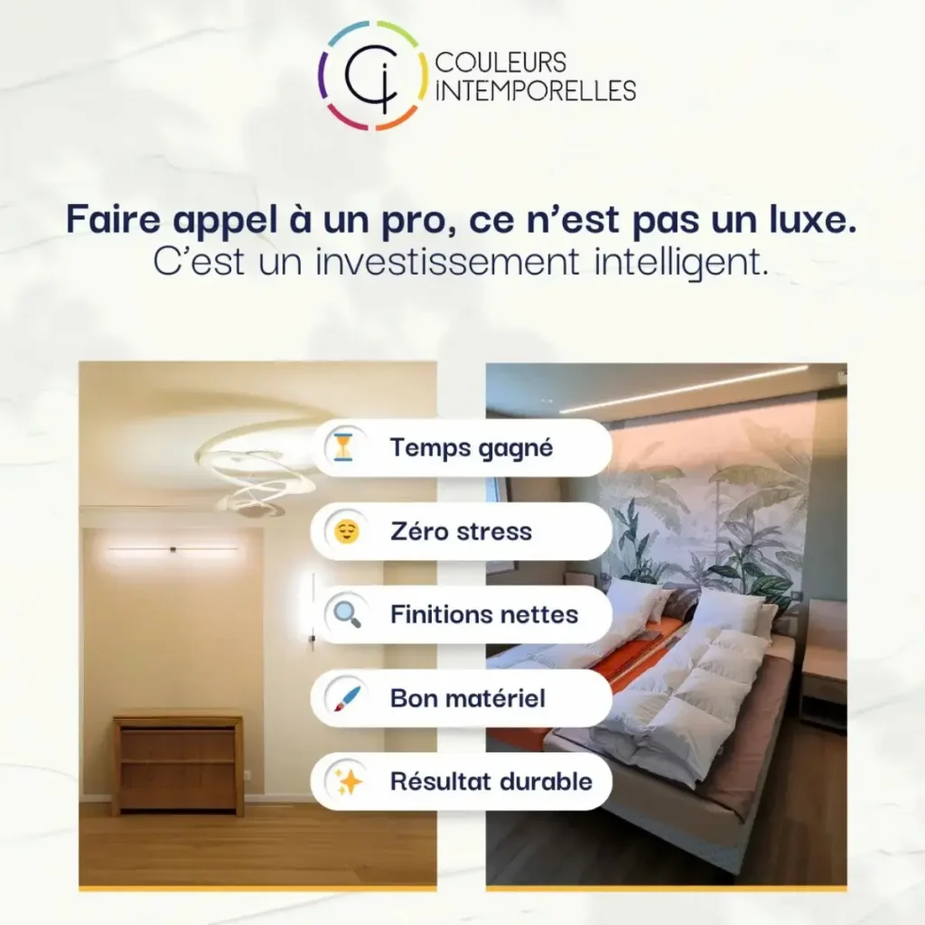 Infographie indiquant pourquoi faire appel à un peintre professionnel à Strasbourg.